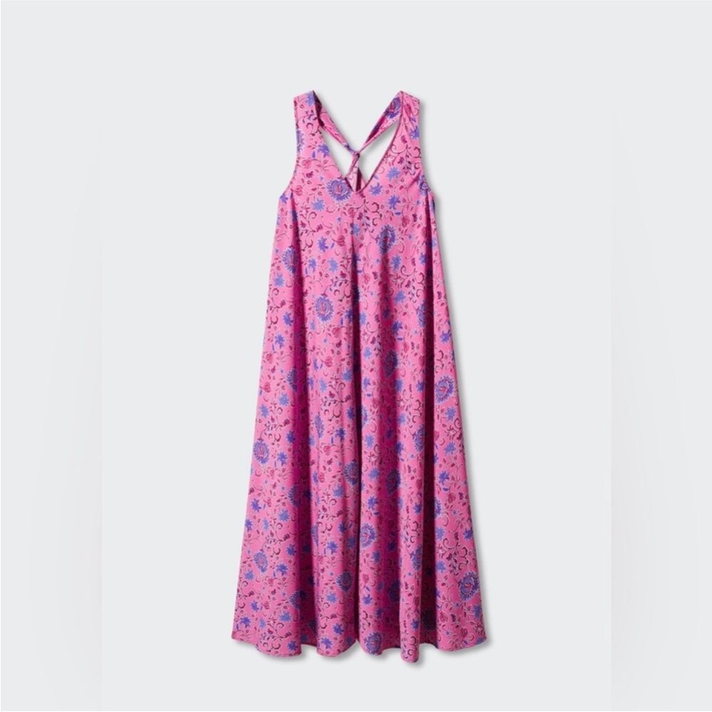 Mango Pink and Blue Floral Maxi Dress